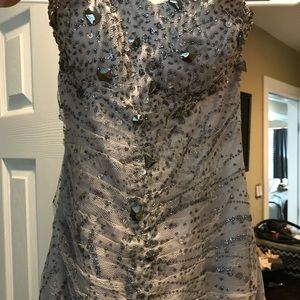 Grey Beaded Mermaid Dress